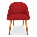 Ver imagem 4 de Kit 02 Cadeiras Jantar Bela Suede Pés Palito Castanho - Pallazio Vermelho