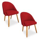 Ver imagem 1 de Kit 02 Cadeiras Jantar Bela Suede Pés Palito Castanho - Pallazio Vermelho