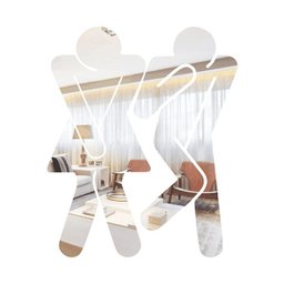 Espelho Decorativo Identificação para Banheiro - Prata - 1