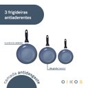 Ver imagem 3 de Jogo de Frigideiras 3 Pçs Antiaderentes de Cerâmica e Alumínio - Oikos