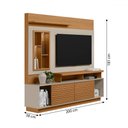 Ver imagem 3 de Estante para Tv até 60 Polegadas Mauá 2 Portas com Led Nature/off White - Pnr Móveis