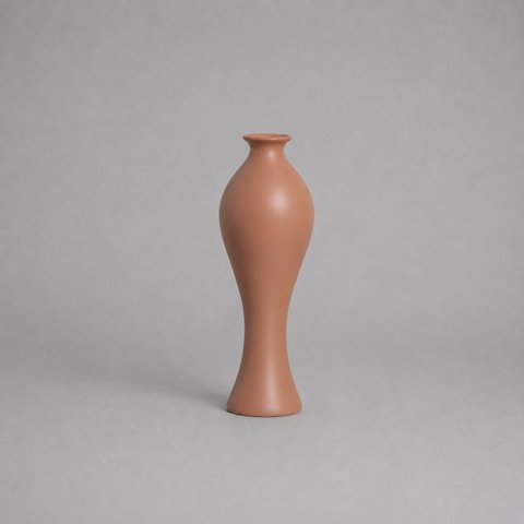 Vaso California Médio Decorativo de Cerâmica para Sala e Mesa Mocha Mousse