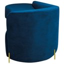 Ver imagem 5 de Divã Recamier Orgânico França 200cm Lado Esq Pés Metal Dourado Linho Azul Royal