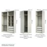 Guarda Roupa Canto Closet sem Portas 3 Peças, 6 Gavetas, 4 Cabideiros Prime Luciane Móveis - 3