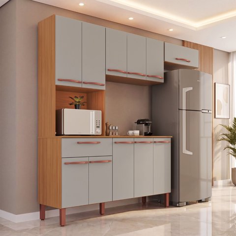 Cozinha Modulada Barcelona 100% MDF Móveis Home | 11 Portas + 1 Gaveta