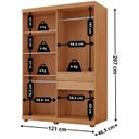 Ver imagem 3 de Guarda Roupa Casal Severo 100% MDF 4 Portas e 2 Gavetas com Pés Yescasa