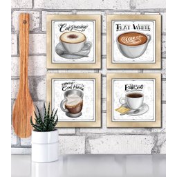 Quadro Decorativo Café Expresso Padaria Cozinha 12x12cm 2 Arte na Arte Café Expresso Padaria Cozinha - 4