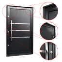 Ver imagem 3 de Porta Pivotante Alumínio Lambril Evolution c/Pux.Esq. Elite Preto 240x150 Brimak