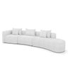 Sofá Curvo Decorativo Kimiko 427Cm 5 Lugares Sala de Estar com Chaise Bouclê Branco G52 - Gran Belo  - 1