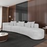 Sofá Curvo Decorativo Kimiko 427Cm 5 Lugares Sala de Estar com Chaise Bouclê Branco G52 - Gran Belo  - 2