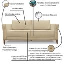 Ver imagem 3 de Sofa Balli 2 Lugares 190cm Pes Madeira Linho 222 Dourado Ezz