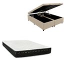 Ver imagem 1 de Cama Box Baú Bipartida Blindada + Colchão Eagle Molas Bonnel 22cm | Kit Completo com Cabeceira Boton
