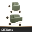 Ver imagem 6 de Kit 2 Poltrona com Sofá Curvo 2 Lugares Feijão Forma Orgânica 1,50 Bouclé Maranata