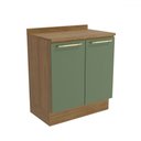 Ver imagem 1 de Balcão de Cozinha 80 Cm Isabel 2 Portas Nogueira/verde - Kappesberg