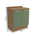 Ver imagem 3 de Balcão de Cozinha 80 Cm Isabel 2 Portas Nogueira/verde - Kappesberg