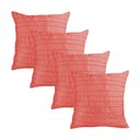 Ver imagem 1 de Kit 4 Capas para Almofada Drapeada Line em Veludo Quadrada 50x50 Cor:rosa Coral