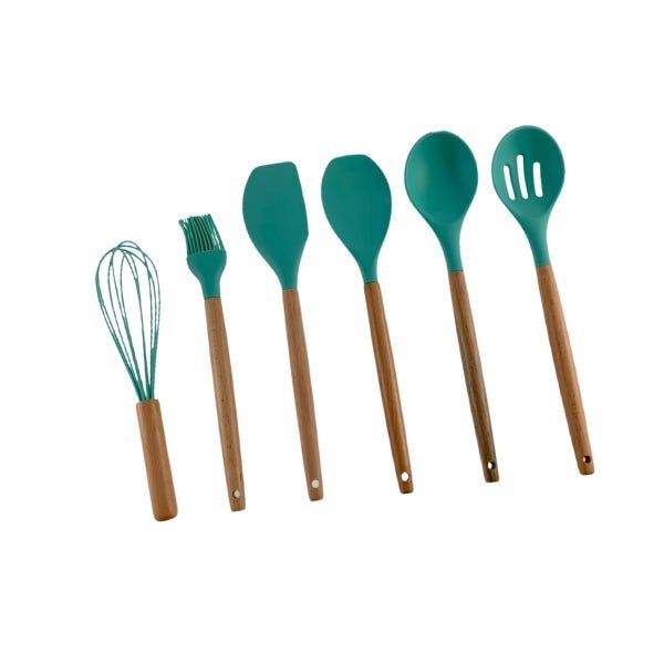 Kit 12 Pçs Utensílios De Cozinha Silicone Espátula Pão Duro Pincel Colher Batedor Concha - 6