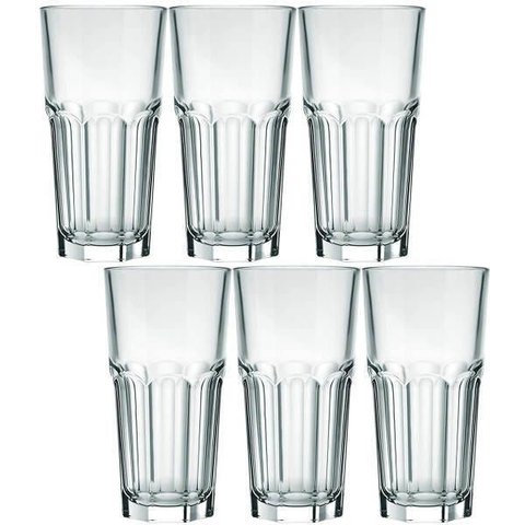 Conjunto 6 Copos Long Para Drinks Cerveja Transparente Bristol 340ml De Vidro Nadir