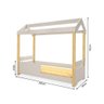 Cama Montessoriana Infantil Casinha Solteiro Jhulia Grade Branca Branco e Natural Branco - 2