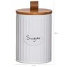Conjunto 2 Latas Porta Café e Açúcar Branco Vintage Tampa Hermética em Bambu Yoi - 3