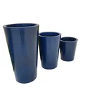 Ver imagem 2 de Kit 3 Vasos para Plantas Sala e Jardim Damasco Azul