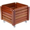 Vaso para Plantas de Madeira Quadrado com Roda 38x43cm - 1