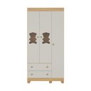 Ver imagem 7 de Guarda-roupa Infantil 92cm com Vidro 3 Portas e 2 Gavetas Fofura Multimóveis Mp4482 Madeirado/off