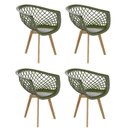 Ver imagem 1 de Kit 4 Cadeiras Web Wood Moderna Polipropileno com Pés de Madeira Design Minimalista e Confortável