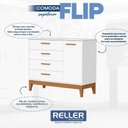 Ver imagem 7 de Guarda Roupa Infantil Flip 3 Portas com Cômoda Infantil Sapateira Flip Branco Acetinado - Reller
