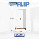 Ver imagem 4 de Guarda Roupa Infantil Flip 3 Portas com Cômoda Infantil Sapateira Flip Branco Acetinado - Reller