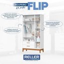 Ver imagem 5 de Guarda Roupa Infantil Flip 3 Portas com Cômoda Infantil Sapateira Flip Branco Acetinado - Reller