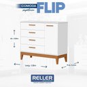 Ver mais imagens de Guarda Roupa Infantil Flip 3 Portas com Cômoda Infantil Sapateira Flip Branco Acetinado - Reller