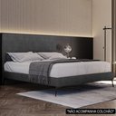 Ver imagem 2 de Cama Casal Queen com Cabeceira 165cm Pés Metálicos Elisa S05 Veludo Preto - Mpozenato