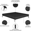 Ver imagem 3 de Cama Casal Queen com Cabeceira 165cm Pés Metálicos Elisa S05 Veludo Preto - Mpozenato