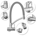 Ver imagem 2 de Torneira Cozinha Gourmet Parede Flexível Extensível Cinza