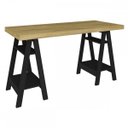 Ver imagem 3 de Mesa Escrivaninha Art II 4 Prateleiras Olmo/Preto - Artany