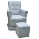 Ver imagem 1 de Poltrona de Amamentação Bella com Balanço e Pufe em Linho