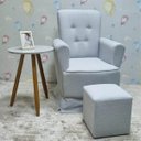 Ver imagem 6 de Poltrona de Amamentação Bella com Balanço e Pufe em Linho