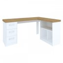Ver imagem 3 de Mesa Escrivaninha Mali 3 Gavetas Olmo/branco - Artany