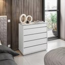 Ver imagem 7 de Conjunto Cabeceira Florença King/Casal - Cômoda + Mesas de Cabeceira + Sapateira Branco