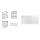 Ver imagem 2 de Conjunto Cabeceira Florença King/Casal - Cômoda + Mesas de Cabeceira + Sapateira Branco