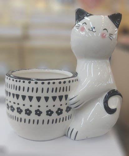 Vaso De Gato Gatinho Fofo Vasinho Para Flores Suculentas - 1