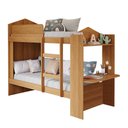 Ver imagem 1 de Beliche Solteiro com Escada Grade e Escrivaninha 100% MDF Nature Duda - CIMOL