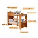 Ver imagem 5 de Beliche Solteiro com Escada Grade e Escrivaninha 100% MDF Nature Duda - CIMOL