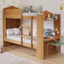 Ver imagem 2 de Beliche Solteiro com Escada Grade e Escrivaninha 100% MDF Nature Duda - CIMOL