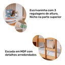 Ver imagem 3 de Beliche Solteiro com Escada Grade e Escrivaninha 100% MDF Nature Duda - CIMOL