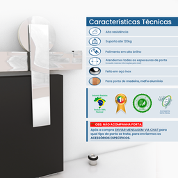 Kit Porta de Correr de Vidro 2mt até 120 Kg Aço Inox - 4