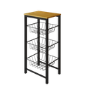 Ver imagem 1 de Fruteira de Chão Cozinha Montada Aço Preto Tampo Canela Roma