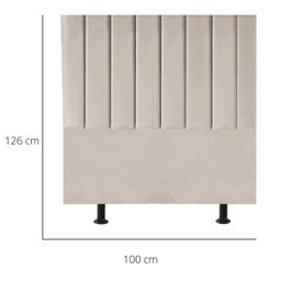 Cabeceira de Cama Solteiro Box Estofada 100 Cm Karla Suede:bege - 3