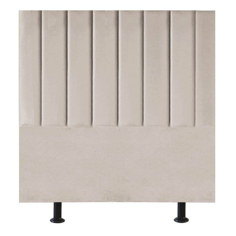 Cabeceira de Cama Solteiro Box Estofada 100 Cm Karla Suede:bege